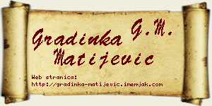 Gradinka Matijević vizit kartica